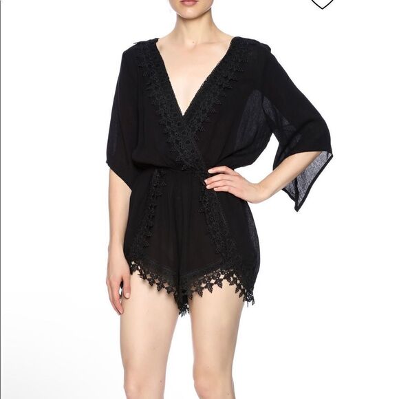 2/$20  Ambiance CROCHET TRIM ROMPER - Picture 1 of 12